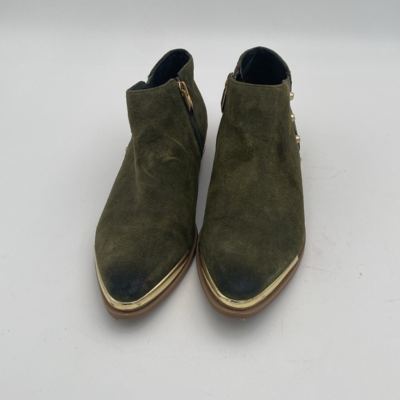 Fergie ankle boots are women 9M suede green gold details festival casual gipsy - Picture 2 of 14